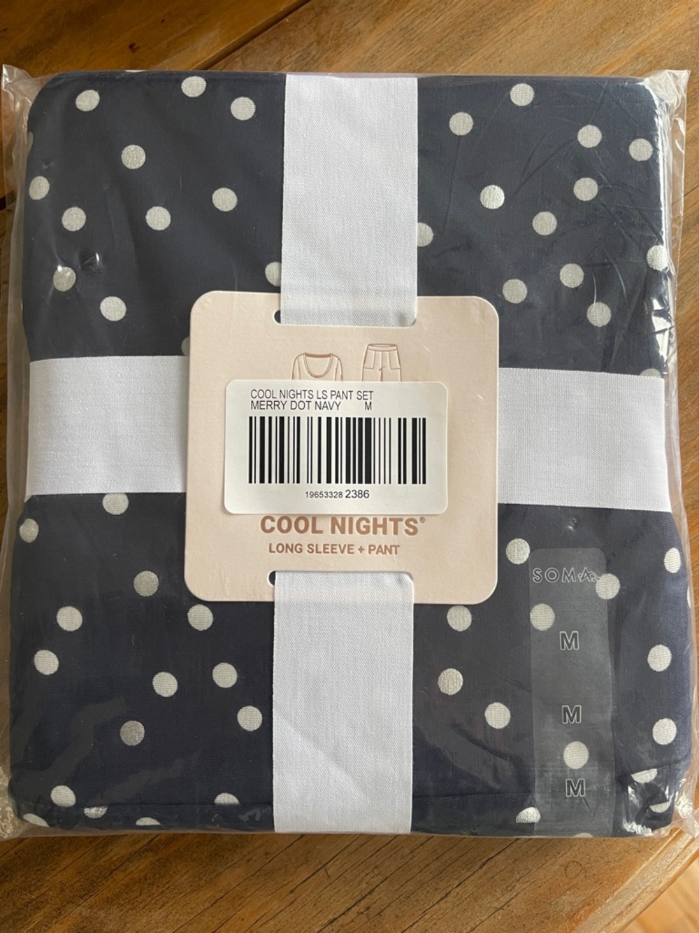 NEW Soma Pajamas | M | Cool Nights | 2 Piece set | Long sleeve | Navy Polka Dot